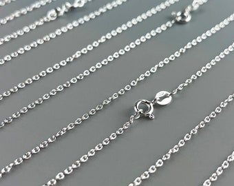 925 silver curb chain made in Italy. 925 silver cable chain nickel free. Pendant chain. Silver necklace.