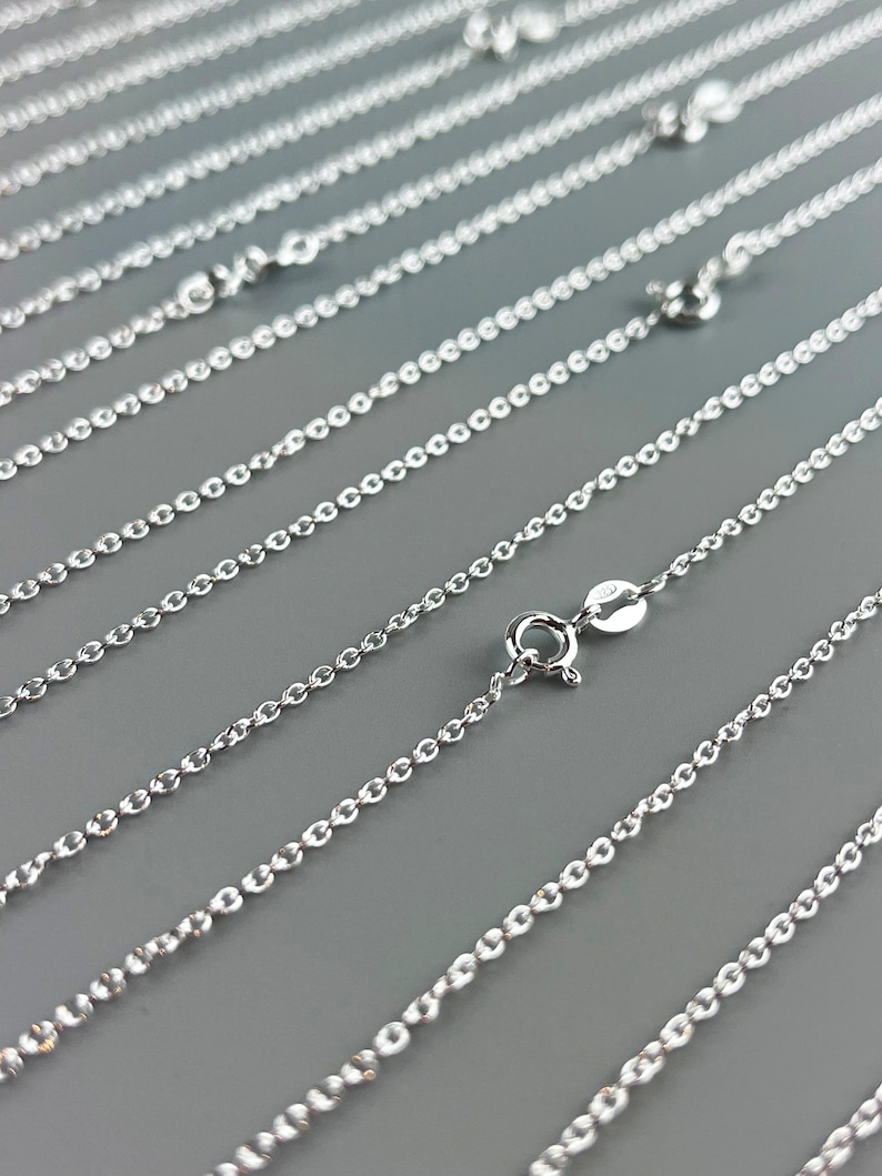 925 silver cable chain made in Italy. Nickel-free 925 silver cable chain. Pendant chain. Silver necklace. image 1