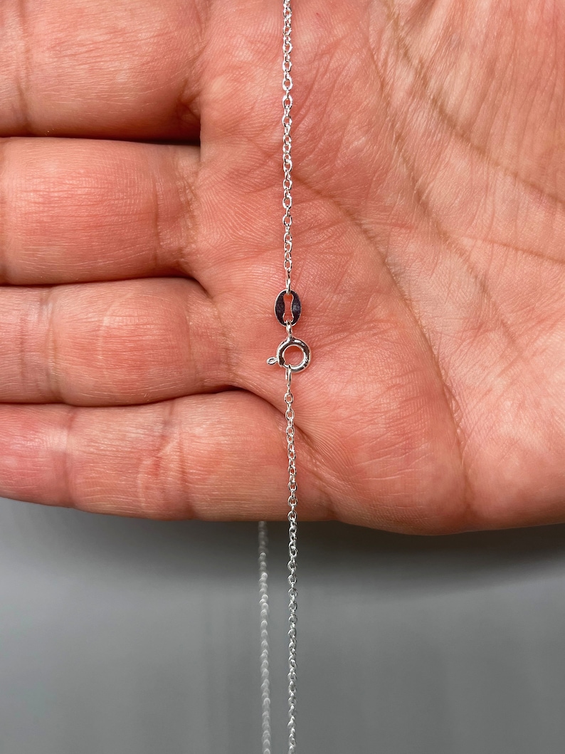 925 silver cable chain made in Italy. Nickel-free 925 silver cable chain. Pendant chain. Silver necklace. image 4