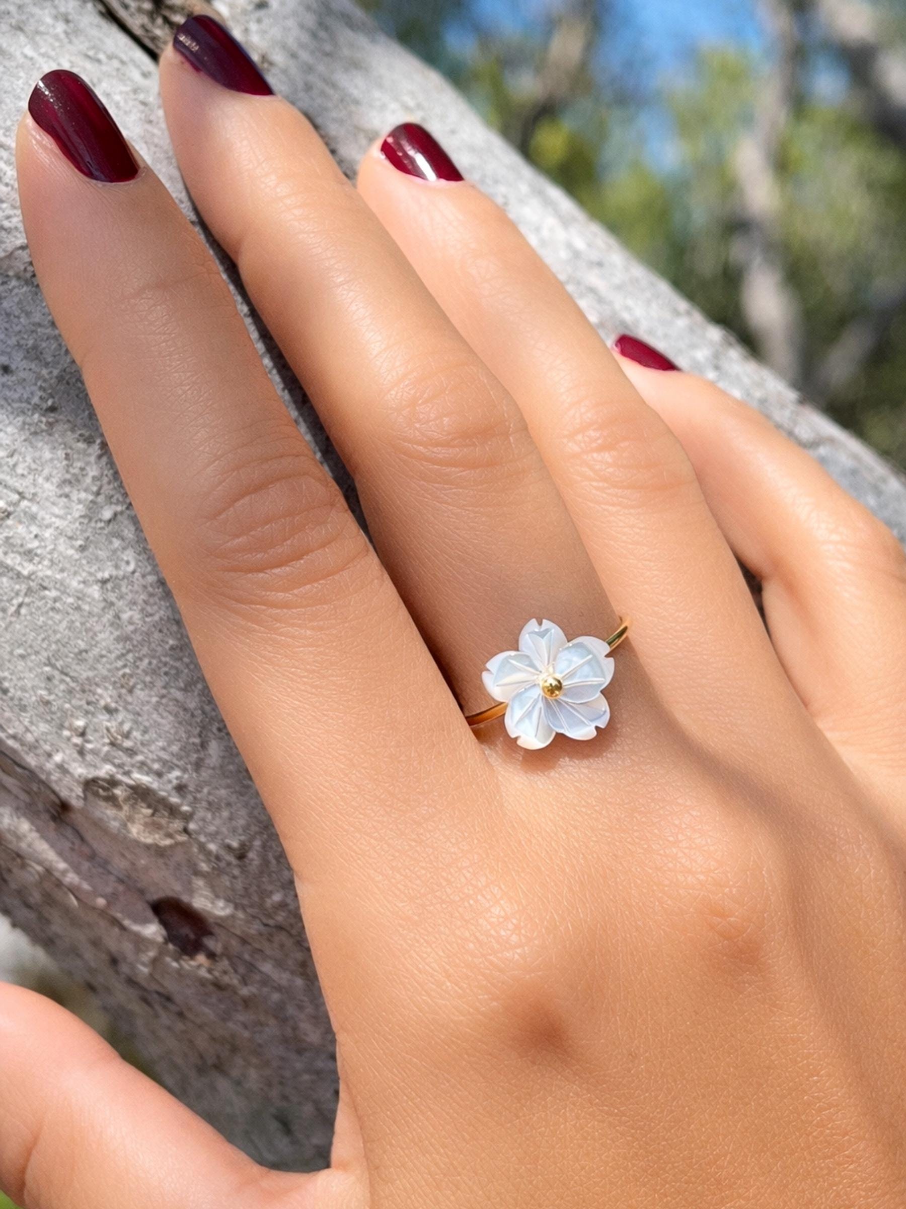Bague Carrée Nacre en Argent 925 Ref. 21029