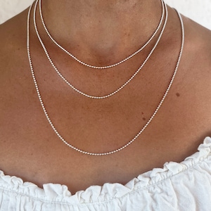 Collier Militaire En Argent 925 à Billes Et Chaîne - Homme Ou Femme, Unisexe, Neuf Avec étiquettes