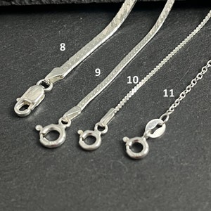 925 zilveren ketting gemaakt in Italië. Echt zilveren ketting. Zilveren ketting 40 cm, 45 cm, 60 cm. Zilveren ketting voor hanger. afbeelding 9