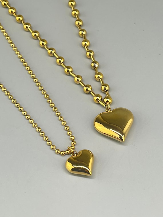 [Golden dew] 18K Gold☆Heart For You 3 necklace 18K Gold Plated Heart Locket Photo I Love You Pendant