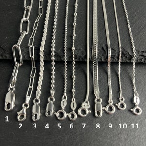 925 silver chain made in Italy. Real silver necklace. Silver chain 40 cm, 45 cm, 60 cm. Silver chain for pendant. image 2