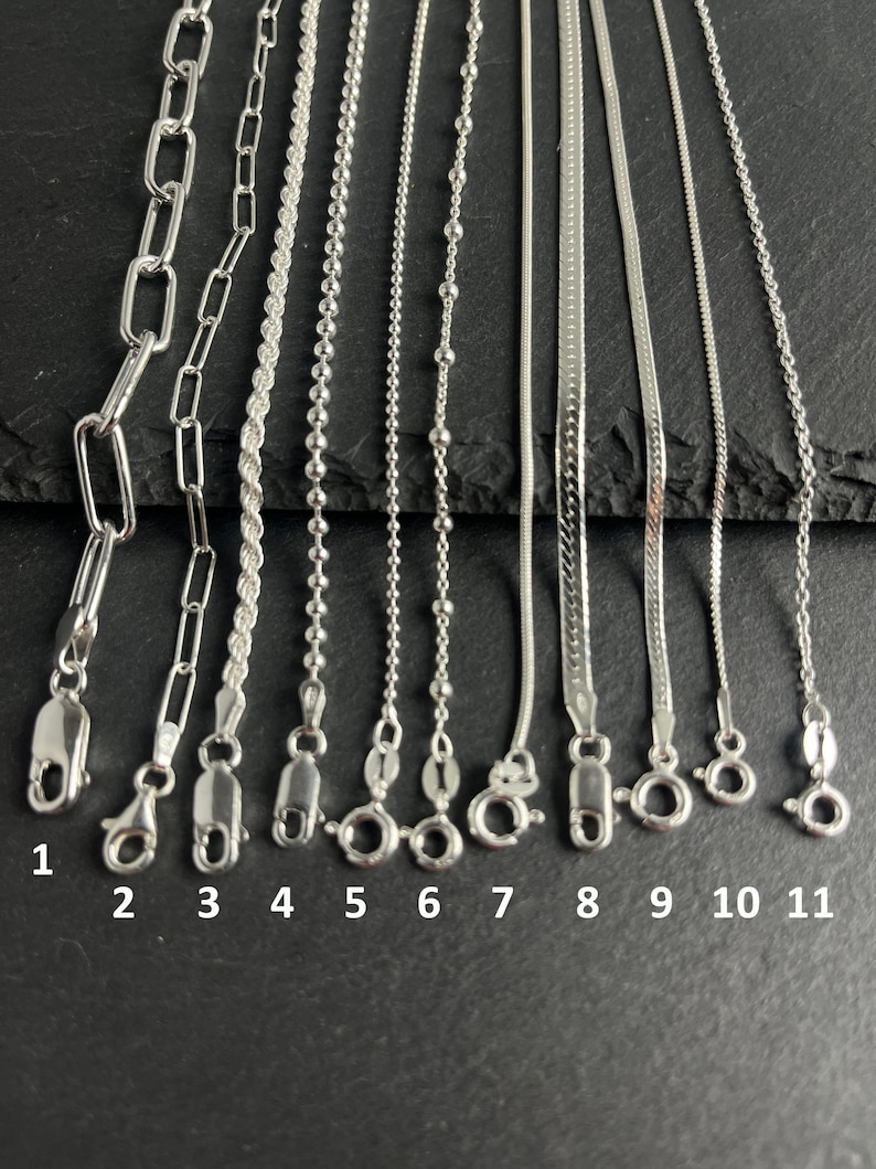 925 silver chain made in Italy. Real silver necklace. Silver chain 40 cm, 45 cm, 60 cm. Silver chain for pendant. image 2