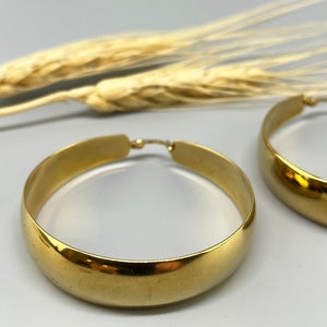 Large stainless steel hoop earrings. Oversize 18 k gold colored hoop earrings. Oversized stainless steel earrings. Gold earrings image 7