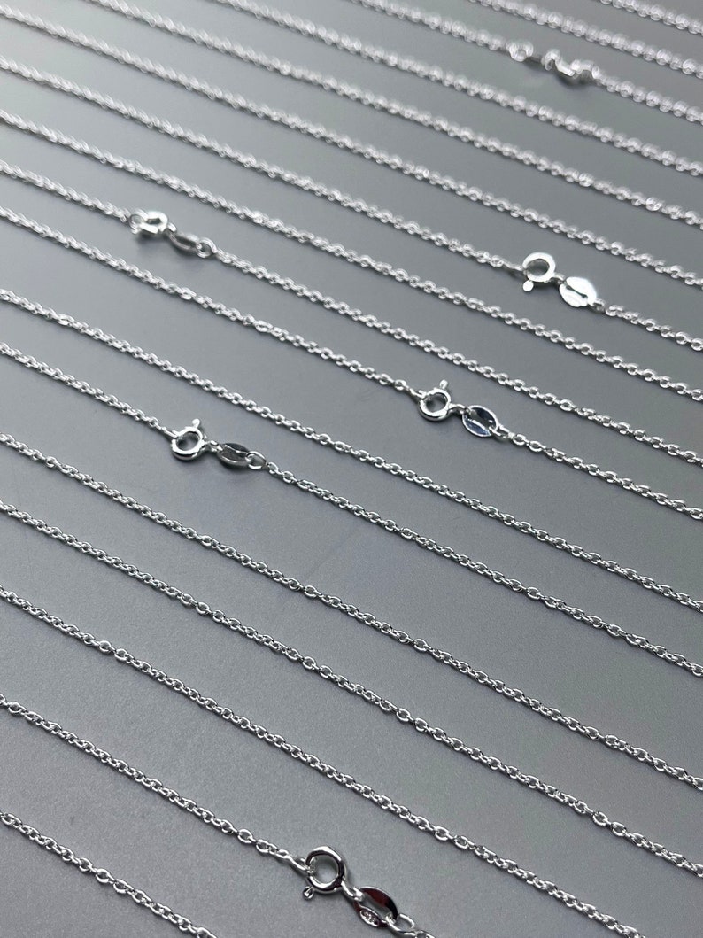 925 silver cable chain made in Italy. Nickel-free 925 silver cable chain. Pendant chain. Silver necklace. image 3