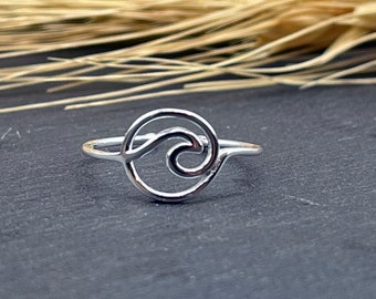 Wave ring in silver 925. Kanagawa wave ring. Surf ring. Surf ring in silver 925. Silver ocean ring.