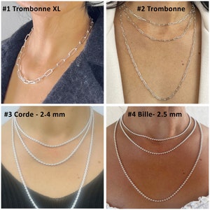 925 silver chain made in Italy. Real silver necklace. Silver chain 40 cm, 45 cm, 60 cm. Silver chain for pendant. image 3