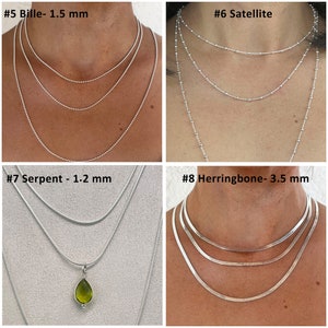 Chaine en argent 925 fabriquée en Italie. Collier en argent véritable. Chaine argent 40 cm , 45 cm, 60 cm. Chaine argent pour pendentif. image 4