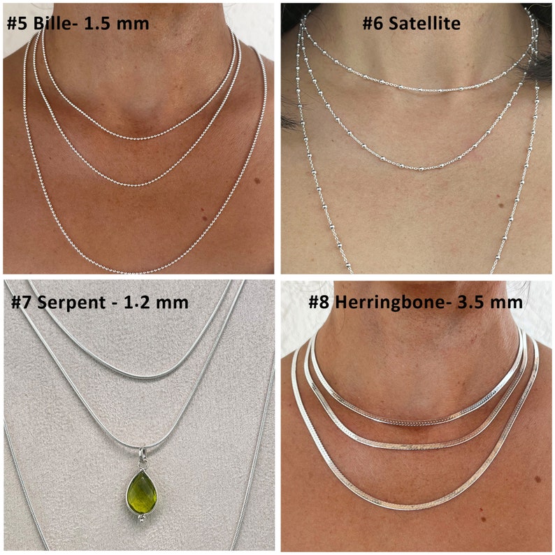 925 silver chain made in Italy. Real silver necklace. Silver chain 40 cm, 45 cm, 60 cm. Silver chain for pendant. image 4