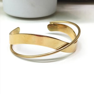 Stainless steel bracelet. Gold bracelet. Stainless steel cuff. Gold minimalist bracelet. Trendy gold bangle bracelet. image 5