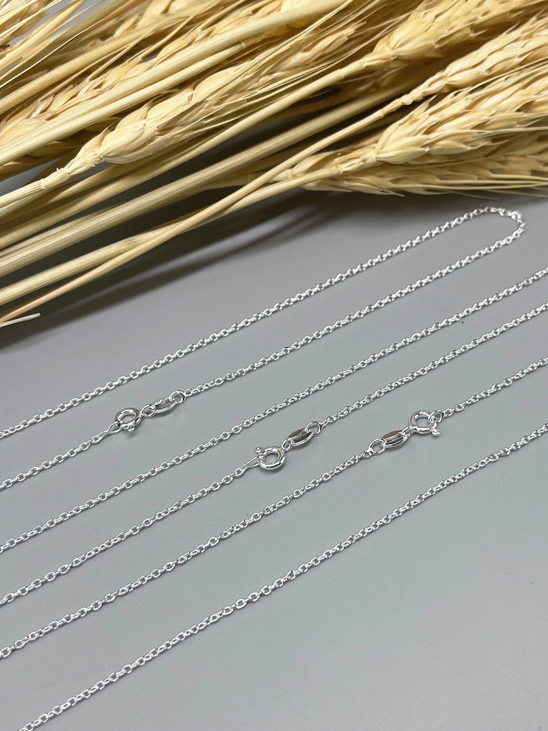 925 silver cable chain made in Italy. Nickel-free 925 silver cable chain. Pendant chain. Silver necklace. image 6