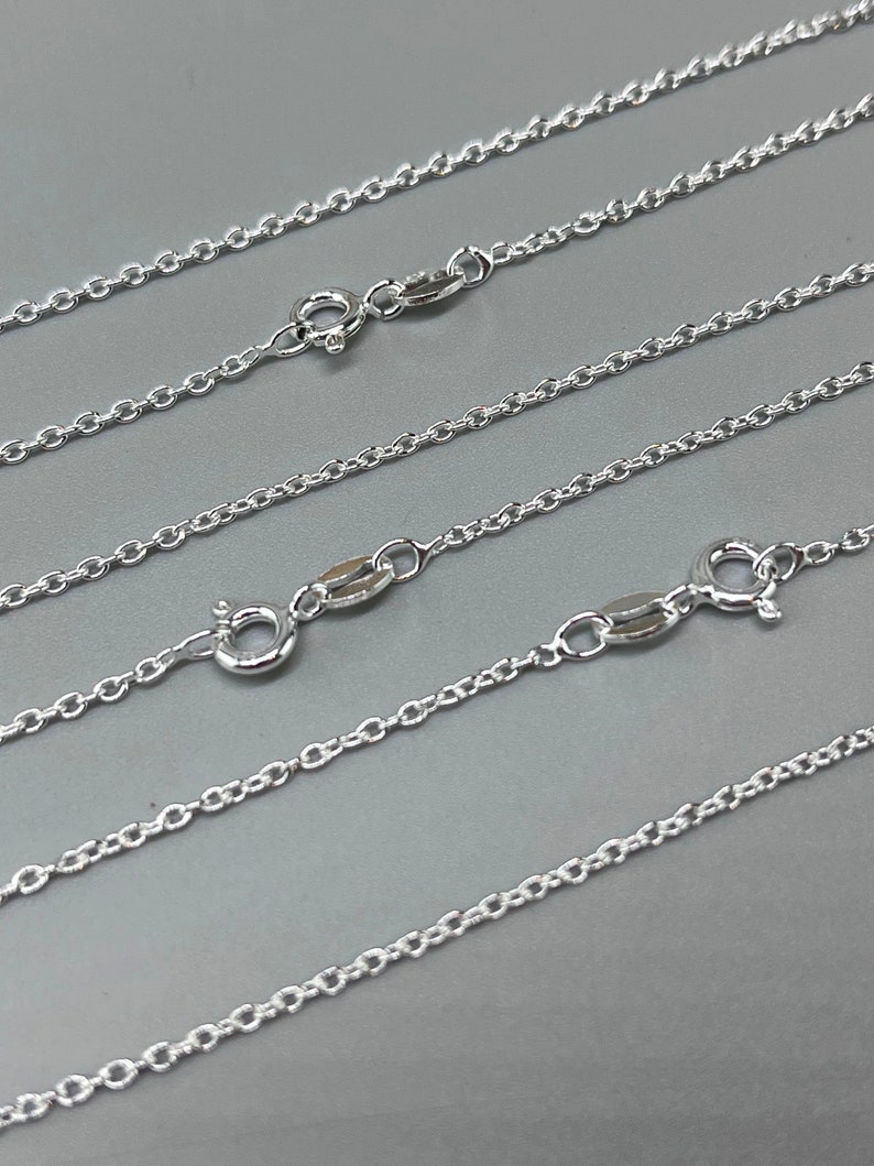 925 silver cable chain made in Italy. Nickel-free 925 silver cable chain. Pendant chain. Silver necklace. image 7