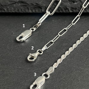 925 zilveren ketting gemaakt in Italië. Echt zilveren ketting. Zilveren ketting 40 cm, 45 cm, 60 cm. Zilveren ketting voor hanger. afbeelding 7