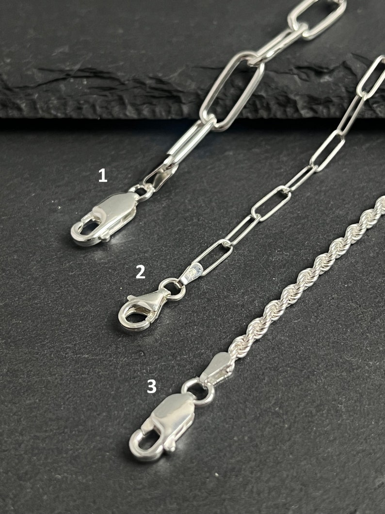 Chaine en argent 925 fabriquée en Italie. Collier en argent véritable. Chaine argent 40 cm , 45 cm, 60 cm. Chaine argent pour pendentif. zdjęcie 7