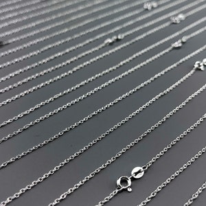 925 silver cable chain made in Italy. Nickel-free 925 silver cable chain. Pendant chain. Silver necklace. image 2