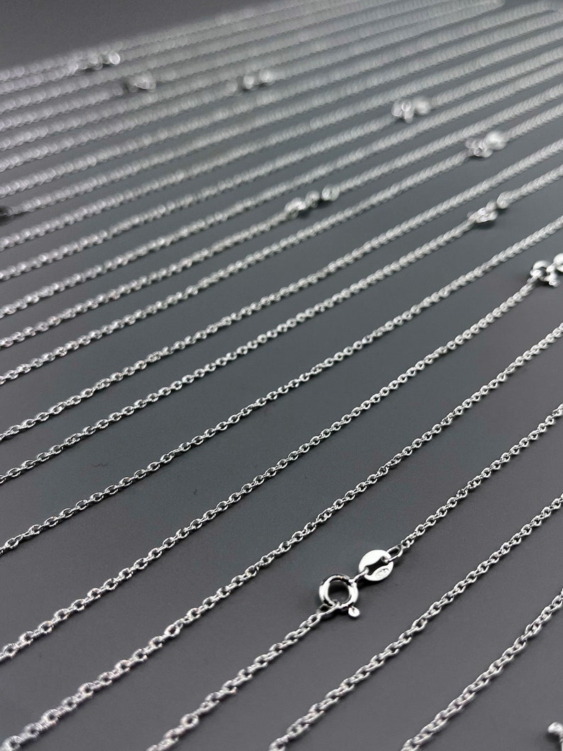 925 silver cable chain made in Italy. Nickel-free 925 silver cable chain. Pendant chain. Silver necklace. image 2