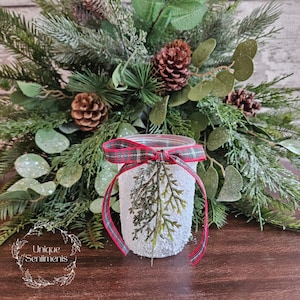 Frosted Pine Jar Winter Décor
