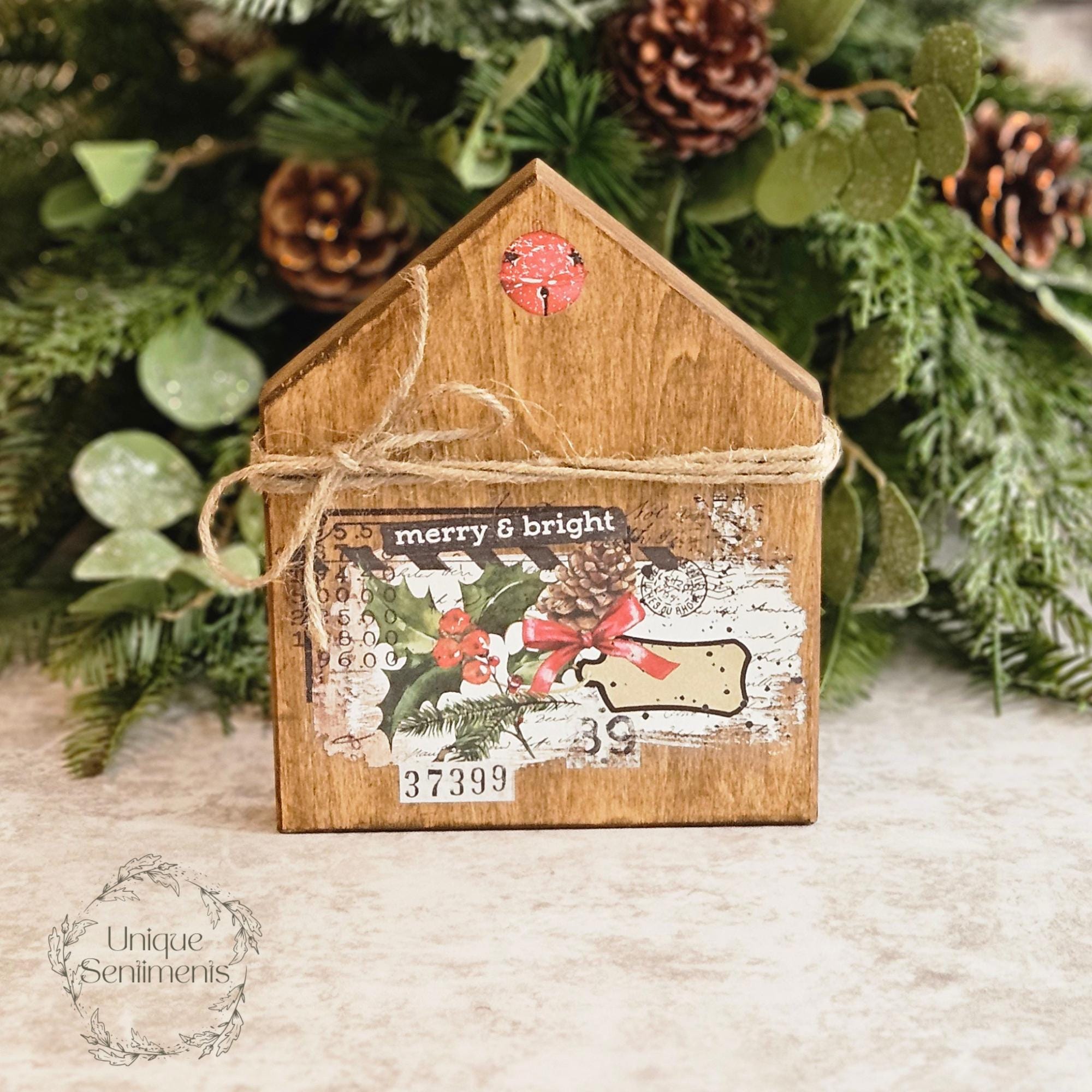 Handcrafted Rustic Christmas Shelf Sitter