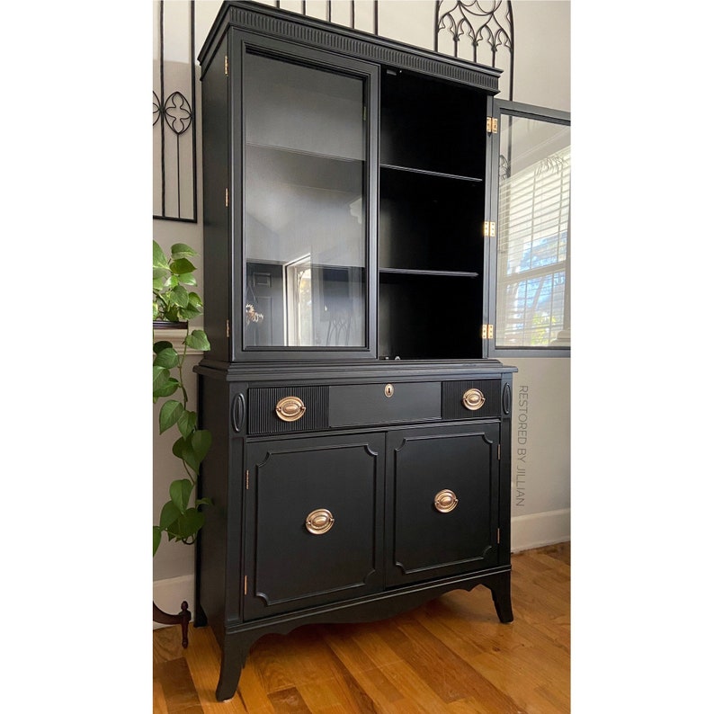 Black China / Hutch / Display / Farmhouse / Etsy