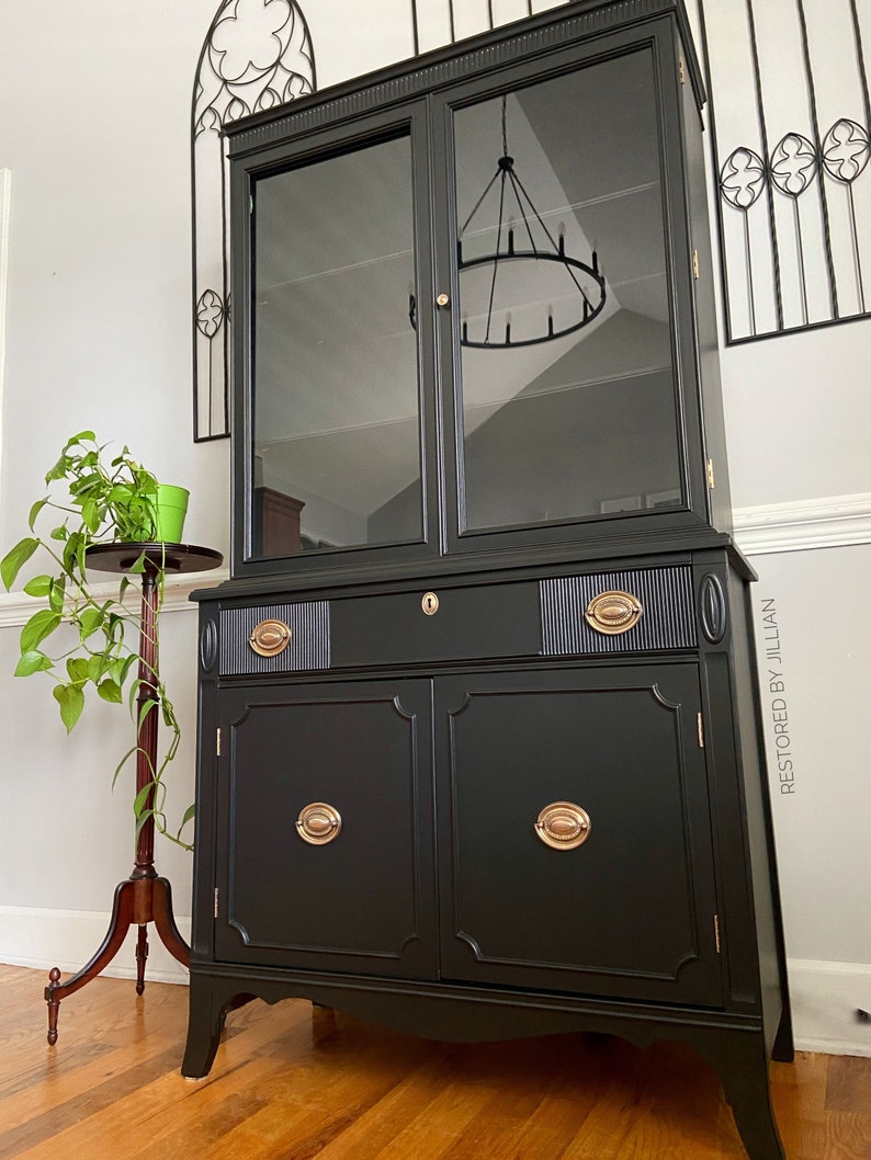 Black China / Hutch / Display / Farmhouse / Etsy