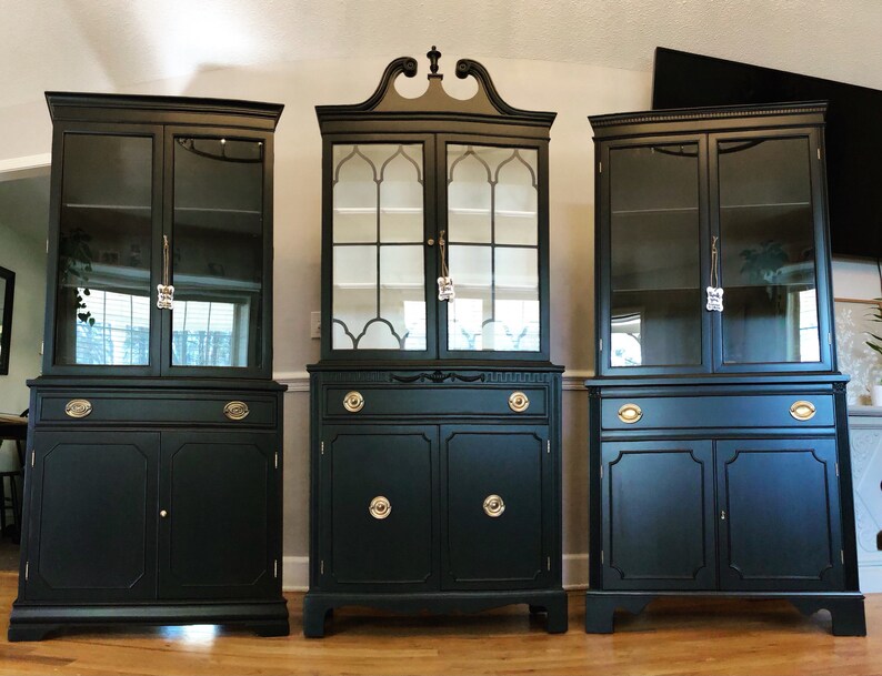 Black China / Hutch / Display / Farmhouse / Etsy