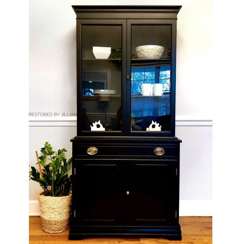 Black China / Hutch / Display / Farmhouse / Etsy