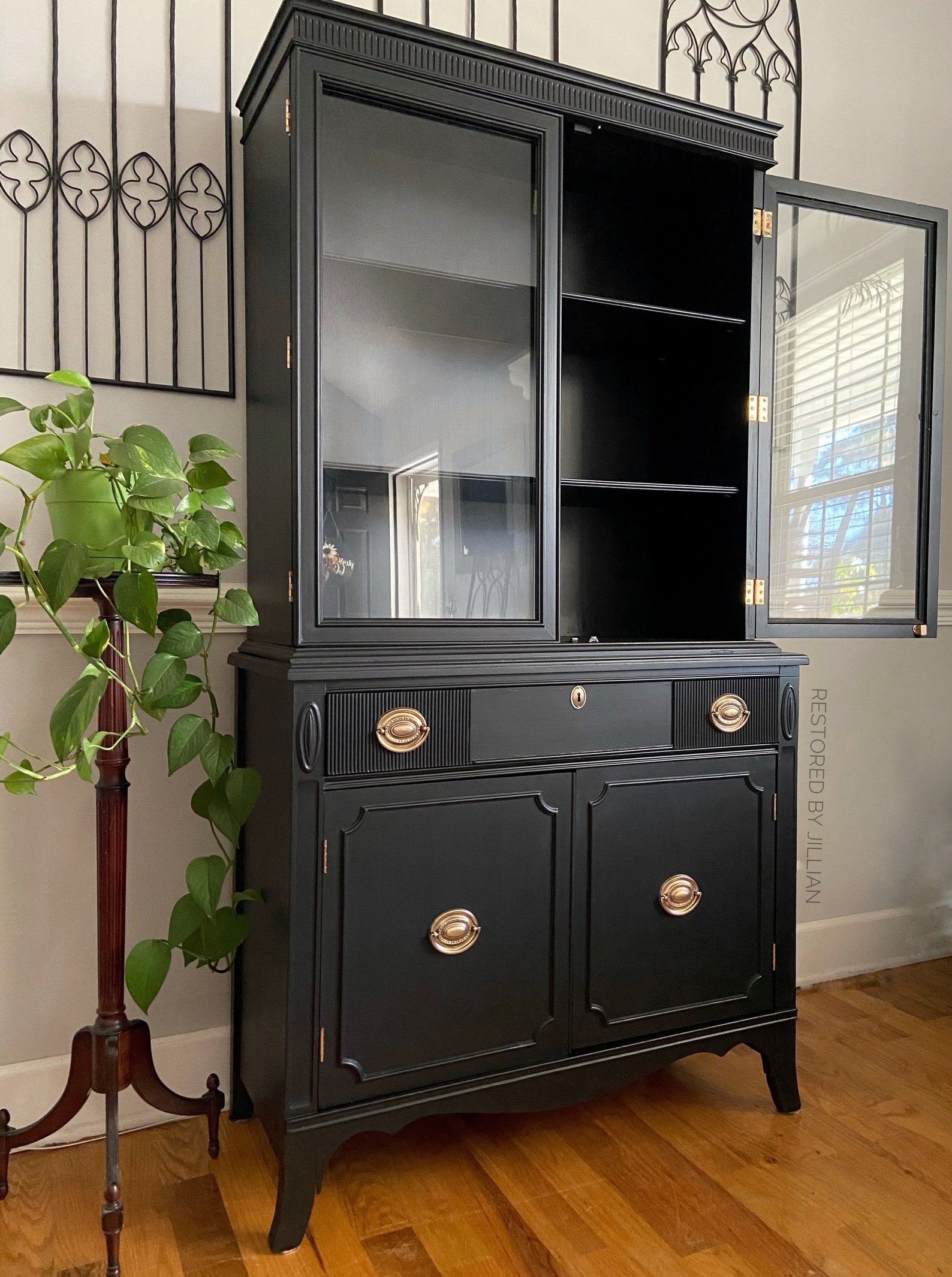 Black China / Hutch / Display / Farmhouse / Etsy