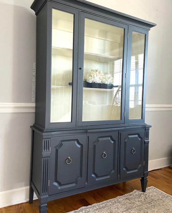Modern Hutch Mid Century Modern China Cabinet Antique Refinished