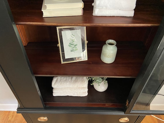 Small Black Cabinet Hutch Etsy UK