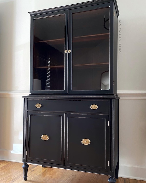 Hutch Black Modern Farmhouse Duncan Phyfe Painted Cabinet