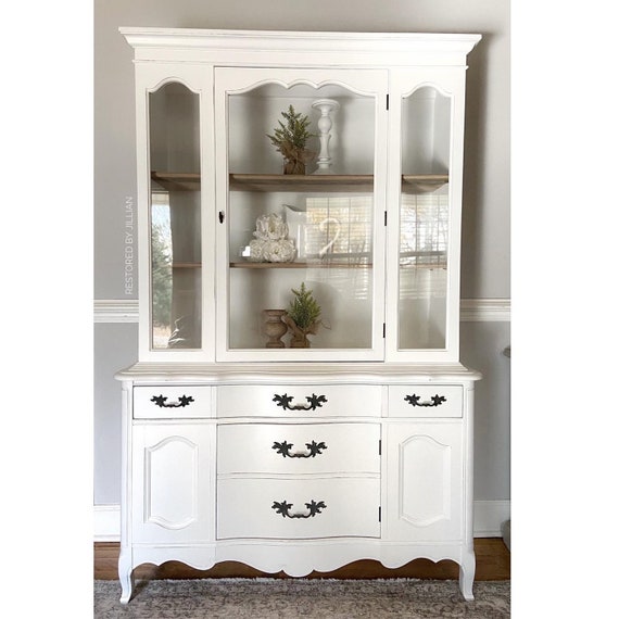 Soldrefinished French Provincial White Vintage China Cabinet