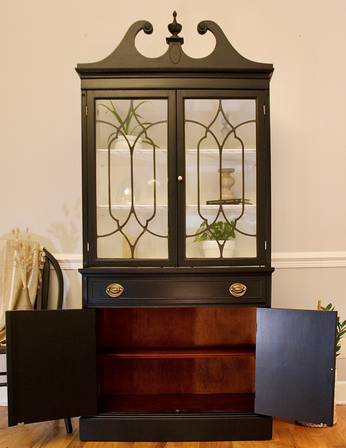 Black Farmhouse Hutch Vintage China Cabinet Painted Duncan Etsy black-farmhouse-hutch-vintage-china-cabinet-painted-duncan-etsy