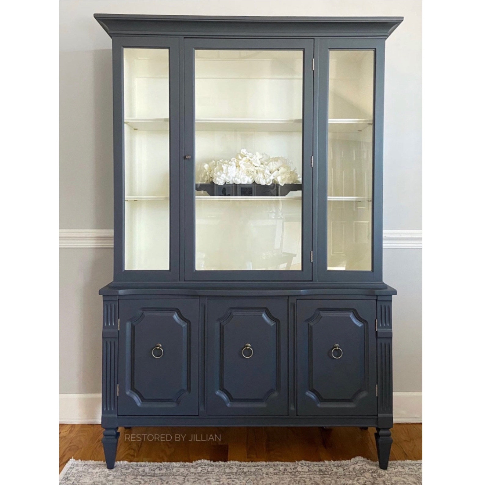 Modern Hutch, Mid Century Modern China Cabinet, Antique Refinished ...