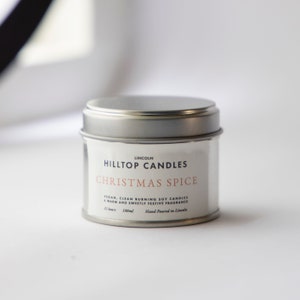 Christmas Spice Luxury Hand Poured Scented Soy Candle Silver (25 Hours)