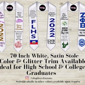Graduation Stole | Custom Graduation Stole | Graduation Sash | High School | College| Middle School