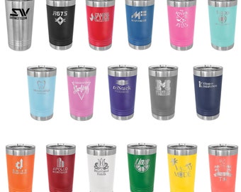 Custom Engraved 16oz Polar Camel Vacuum Sealed "Yeti Style" Tumblers w/ Clear Lid