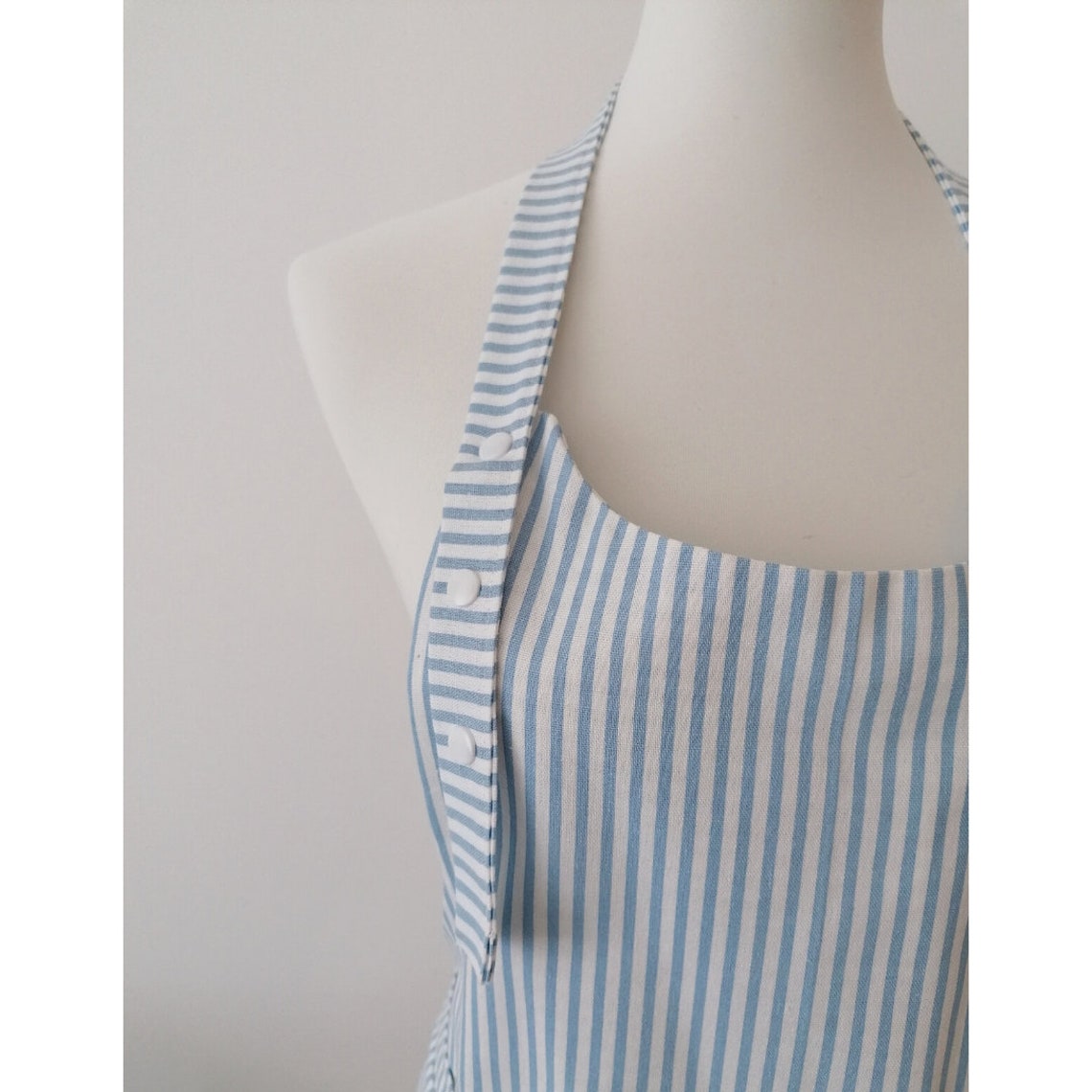 Cotton blue apron Striped apron Etsy