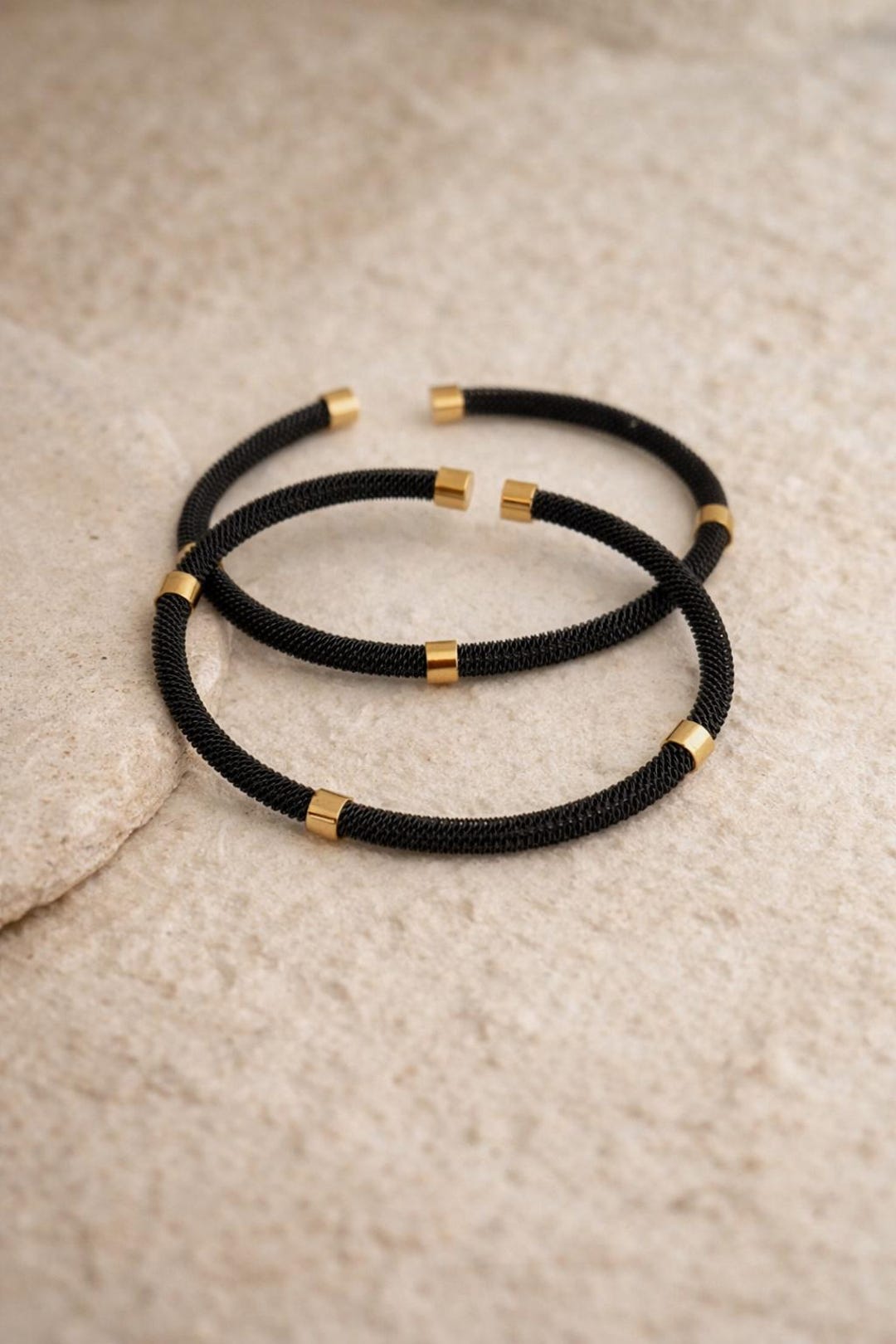 Black Gold Open Cuff Bracelet, Minimalist Bangle Bracelet, Perfect for ...