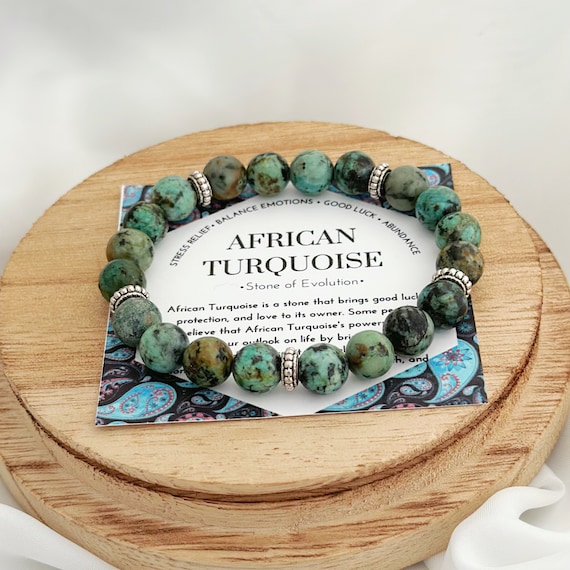 African Turquoise Bracelet,good Luck,love Abundance,healing  