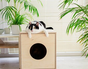 Enclos De Litiere Pour Chat Couvercle Armoire Bac A Etsy Canada