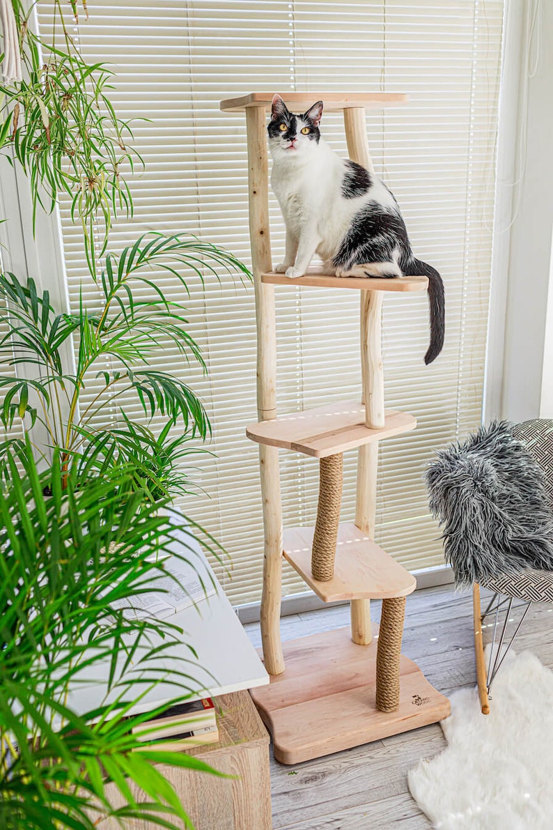 Cat Tree With Wood Natural Large and Tall Cat Tree Etsy