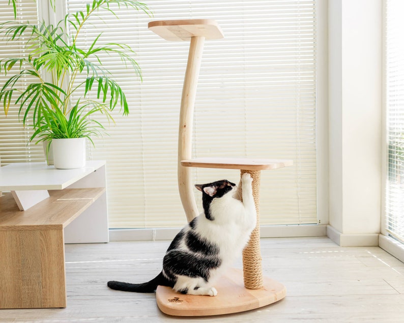 Cat Tree With Wood and Small Natural Unique Design Etsy