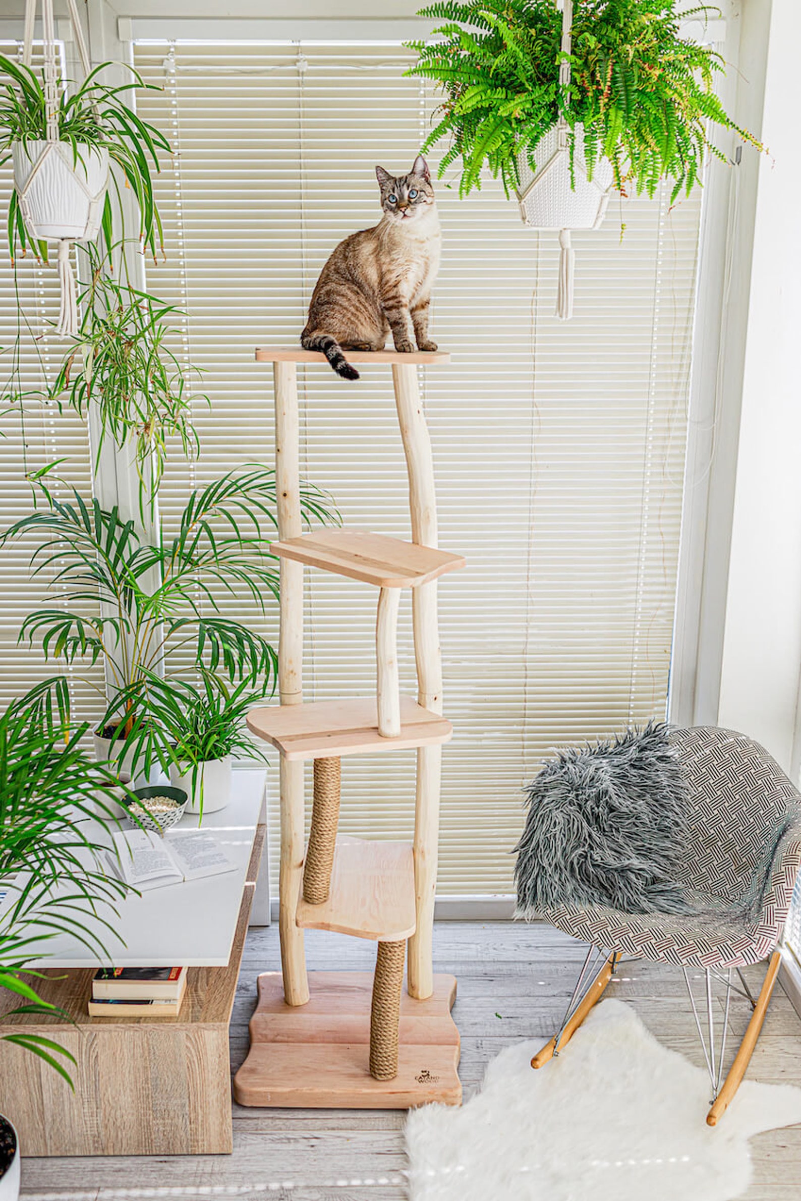 Cat Tree With Wood Natural Large and Tall Cat Tree Etsy