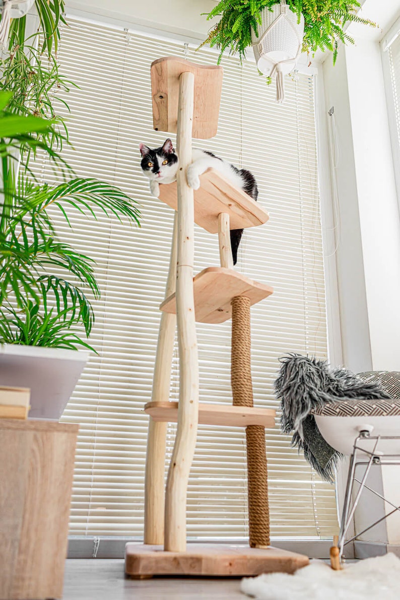 Cat Tree With Wood Natural Large and Tall Cat Tree Etsy