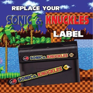 Sonic & Knuckles SEGA カートリッジ ゲーム交換用ラベル。Sega Genesis カートリッジの本物そっくりの交換用ラベルに交換します。