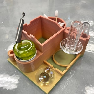 3D Printed Dab Station, Ultimate Dabstand with Baller Jar & Stickers