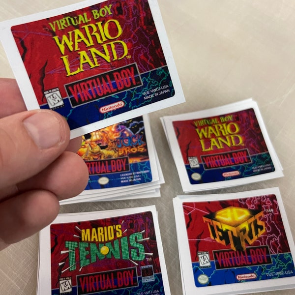 Virtual Boy Replacement Label - Restore  damaged labels. Great for modding or custom Roms, Gifts, Gags, or Meme Game. Custom Art Available.