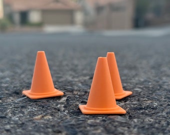 Mini Traffic Cones. Perfect for models, toys, pocket vibes, nicnac, novelty, shadowbox, photoshoots, RC drift car, action figure, dioramas